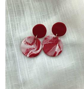 Pendientes de Resina Hechos a Mano, Pendientes de Aro Redondos, Pendientes Colgantes con Producto en Oferta - Product Image 2