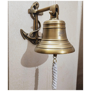 Campana de Latón Puro de Diseño, Campana de Latón Premium para Uso en Templos, Regalo de Boda, Tema Náutico, para Puerta de Casa y Jardín Exterior - Product Image 1