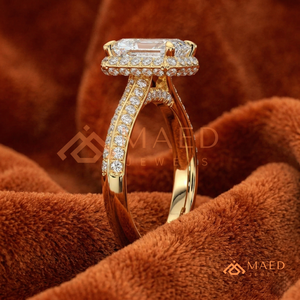 แหวนเพชรทรงเรเดียนท์คัท ทองแท้ 14K 18K แบบสั่งทำพิเศษ วงแหวนสองแถวประดับเพชรแบบพาเว่ แหวนแต่งงานเพชรแล็บโกรว์ โรงงานเครื่องประดับชั้นดี - Product Image 2