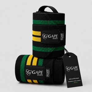 สายรัดข้อมือนีโอพรีน GAPE SPORTS สำหรับงานหนัก สีดำ เขียว เหลือง ปรับได้ด้วยแถบตีนตุ๊กแก สำหรับยกน้ำหนักและฝึกความแข็งแรง - Product Image 2