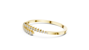 TRENDY LAB GROWN CUT DIAMOND STIFF BRACELET SET 18KT YELLOW <b>GOLD</b> RHODIUM PLATED LUXURY GIFTING PARTY WEDDING EVERYDAY for WOMEN - Product Image 3