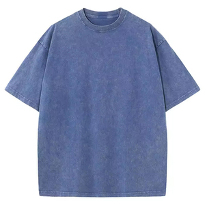 เสื้อยืดโอเวอร์ไซส์ทรงหลวมสไตล์วินเทจ ผ้าคอตตอนหนานุ่ม ล้างสีแบบแอซิดวอช ทรงดรอปไหล่ ทรงบ็อกซี่  เสื้อยืดเปล่าสำหรับงานพิมพ์ลาย - Product Image 1