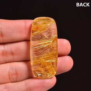 Natural Golden Rutile Quartz Rectangle Cabochon Polished For Jewelry Making 46x20x6 MM - Product Image 3
