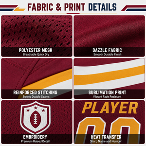 Maillot de football américain personnalisé respirant pour compétition, uniforme d'équipe avec logo, nom et numéro de joueur personnalisables - Product Image 4