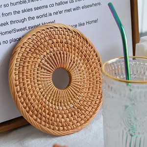 High Grade Rattan Coasters Set Of 6 Pcs Bohemian Style Tea Placemats Elegant Design Factory Bulk Supply At New Prices - Product Image 1