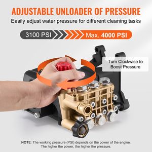 Pompa a pistoni triplex ad alta pressione 4000 PSI per idropulitrici a albero orizzontale 4.0GPM, kit di ricambio con 5 ugelli - Product Image 4