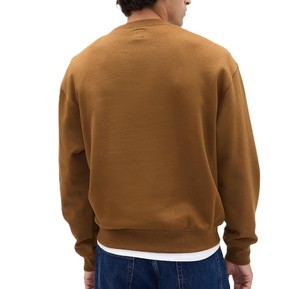 <b>Men's</b> <b>Brown</b> Crew Neck Sweatshirt 100% Cotton French Terry Pullover Casual Regular Fit Winter/Autumn Wear - Product Image 2