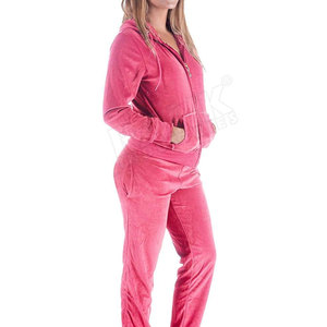 Survêtement en polaire rose pour femme, long, à capuche, avec fermeture éclair, poches latérales, vêtements d'hiver décontractés, coupe régulière - Product Image 3