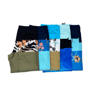 Shorts mi-longs pour hommes en Spandex et Polyester, légers, à cordon de serrage, taille mi-haute, unis, avec logo frontal effet usé, tricotés, séchage rapide et respirants - Product Image 6