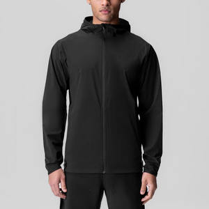 Chaqueta cortavientos unisex ligera de nailon con capucha y cremallera, estampada, informal, para exteriores, para hombre. - Product Image 1