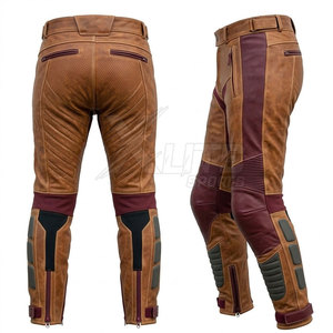 Pantalones de Motocicleta de Cuero Transpirable con Costuras Resistentes y Diseño de Seguridad, Sensación Suave, Unisex, para Todas las Estaciones, Estándar de Exportación - Product Image 2