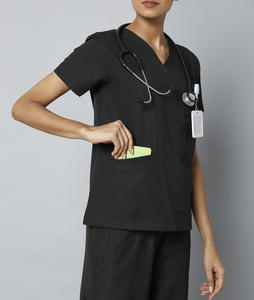 ชุดยูนิฟอร์มโรงพยาบาล ชุดสครับแพทย์ พยาบาล แขนสั้น ชุดสครับผ้าทอ / ชุดสครับแบบยูนิเซ็กซ์ สีตามสั่ง ผ้าโพลีเอสเตอร์ผสมสแปนเด็กซ์ ยืดได้ ใส่สบายสำหรับฤดูร้อน - Product Image 5