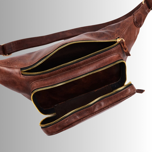 Bolso de Pecho Personalizado para Hombre, de Cuero Genuino, Estilo Vintage, con Cierre, Portátil, Bandolera, Bolso de Hombro, Bolso de Cintura - Product Image 5