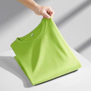 Camiseta de Manga Corta para Hombre, 100% Algodón, 200g, Color Caramelo, Corte Regular, Cuello Redondo, Color Sólido, Anti-UV, Transpirable - Product Image 2