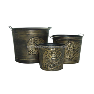 Juego de 3 jardineras de diseño de lujo antiguas de color marrón oscuro con águila Retro para jardín y restaurante, accesorios de plantas florales para jardín - Product Image 1