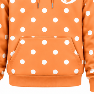 <b>Orange</b> White Women Pullover Hoodie Casual <b>Fleece</b> Hooded Sweatshirt Drawstring Long Sleeve Kangaroo Pocket Winter Front - Product Image 5