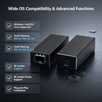 Adaptador Micro Mini USB-C a SFP Gigabit Ethernet 100/1000Mbps USB 3.0, Adaptador de Red de Fibra para Computadora Portátil