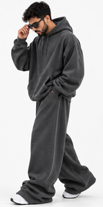 Ensemble sweat-shirt surdimensionné personnalisé et pantalon de survêtement à jambes larges |   Survêtement streetwear lourd pour hommes - Product Image 2