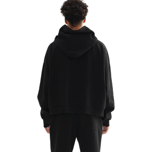 Sweat à capuche en molleton de coton tricoté uni personnalisé, vêtements décontractés pour hommes, femmes, unisexe, impression DTG DTF, streetwear de haute qualité, mode - Product Image 2
