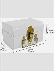 Blue Rectangular Metal Jewelry <b>Box</b> with Gold Hinges and Lid Modern <b>Storage</b> Case <b>for</b> Accessories 1 Layer Design - Product Image 2