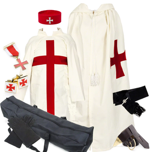 Túnica de Color Personalizado Rojo Negro Blanco, Ropa de los Caballeros Templarios, Prenda Étnica Transpirable de Lino - Product Image 6