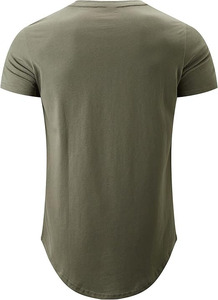 T-shirt décontracté à col rond de couleur unie pour hommes, personnalisé, en coton épais 100%, style streetwear, fournisseur, haut d'été à manches courtes, USA - Product Image 3