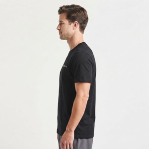 T-shirts d'été respirants à manches courtes en soie/coton à col rond et motifs sportifs pour hommes et femmes, séchage rapide, vente en gros - Product Image 4