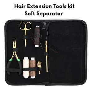Kit de Herramientas para Extensiones de Cabello: Alicates de Tres Orificios, Herramienta de Seccionamiento, Agujas Curvas para Anillas, Pinzas de Cocodrilo, Hilos - Product Image 5
