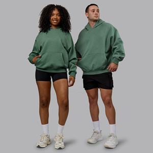 Ensemble de sweatshirt à capuche court en éponge française pour hommes, poids lourd, de haute qualité, respirant, short à capuche - Product Image 1