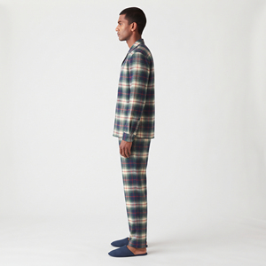 Ensemble de pyjama en flanelle pour homme, décontracté, 100 % polyester, manches longues, boutonné, pantalon long jusqu'aux chevilles, taille à cordon, coupe classique, ensemble d'hiver - Product Image 3