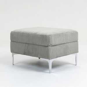 Divano componibile con modulo ottomano quadrato grigio portaoggetti pouf poggiapiedi - Product Image 3
