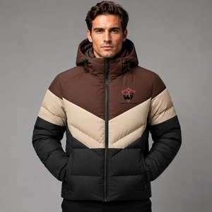Men Puffer <b>Jacket</b> Winter Quilted Outerwear Lightweight Insulated Warm Coat Water Resistant Comfortable Casual Clothing - Product Image 4
