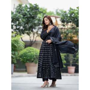 Vestido Anarkali con Bordado de Lentejuelas, Mono de Fiesta para Vestir en Eventos Festivos - Product Image 2