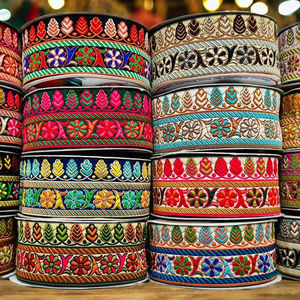 Material de encaje Jacquard tejido Premium, encaje suave elegante con patrones únicos para boda, noche, confección, estilo elegante para bricolaje - Product Image 1