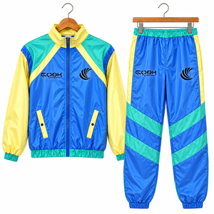 ชุดวอร์มแบบ unisex สีสันตัดกัน เสื้อแจ็คเก็ตสปอร์ต กางเกงขายาว ซิปยาว ระบายอากาศได้ดี ผลิตจากโพลีเอสเตอร์ เหมาะสำหรับผู้ใหญ่ ใส่ได้ในช่วงฤดูใบไม้ผลิ - Product Image 2