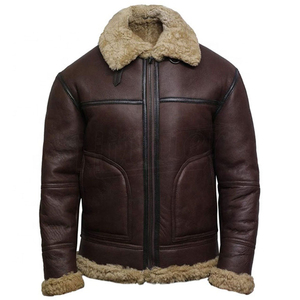 Best Edition Genuine Leather <b>Jackets</b> Distressed Pure <b>Sheepskin</b> Sherpa Shearling Faux Fur Windproof Waterproof High Street Zipper - Product Image 1