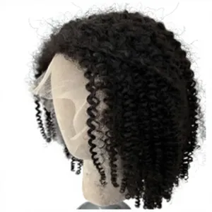 Perruque frontale HD Invisible Melt en dentelle, cheveux humains vierges courts afro crépus bouclés, avec ligne de cheveux pré-épilée, fournisseur - Product Image 2