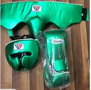 Guantes de Boxeo Personalizados con Cierre de Velcro, Protector de Mejillas, Protector de Cabeza y Protector Inguinal, Guantes de Entrenamiento de Sanda y Kick Boxing, Cuero Vacuno Genuino - Product Image 2