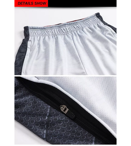 Shorts de bain dégradés pour hommes avec bande latérale, taille à cordon de serrage, séchage rapide, en polyester, style décontracté, longueur mi-cuisse, style Bermuda - Product Image 4
