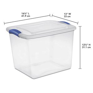 Contenitore di Stoccaggio in Plastica Trasparente Grande da 27 Quarti con Coperchio a Chiusura Sicura e Costruzione Resistente - Perfetto per Organizzare - Product Image 2