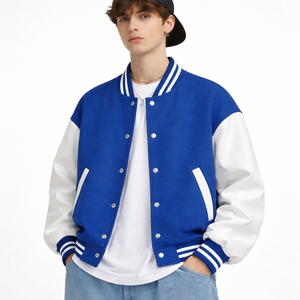 Veste de baseball d'hiver en cuir brodée chenille, col montant, en laine, haute qualité, personnalisée par le fabricant OEM pour homme 2026 - Product Image 2