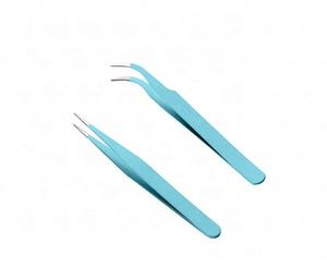 Pinzas para pestañas de acero inoxidable con punta puntiaguda Diseño recto y curvo para uso en belleza - Product Image 2