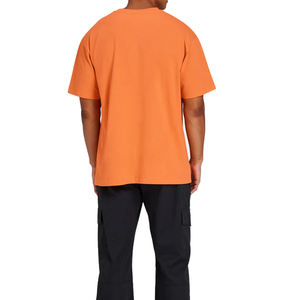 T-shirt à manches courtes pour homme, orange, coupe classique, col rond, tricoté, écologique, séchage rapide, impression de logo sur le devant, style hip-hop - Product Image 2