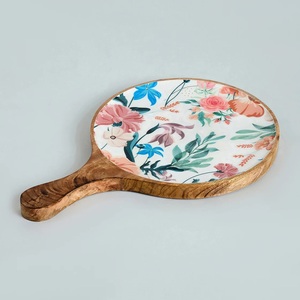 Indian Handmade Wood Enamel Platter <b>Decorative</b> Serving Tray Home Decor Gift Wholesale - Product Image 1