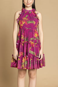 Vestido de Mujer de Primera Calidad con Estampado de Loto Rosa, Vestido de Verano, Ropa Casual de Playa, Atuendo para Vacaciones, Fabricante - Product Image 4