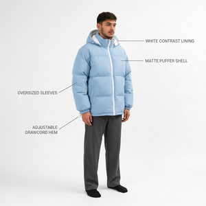 Chaqueta Acolchada con Capucha Amarilla para Hombre, con Ribete de Piel Personalizable en la Parte Delantera, Transpirable, Resistente al Viento, Abrigo de Invierno Informal, Corte Holgado, Forro Polar de Poliéster - Product Image 5
