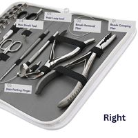 Nouvel ensemble d'outils professionnels pour extensions capillaires en acier inoxydable de qualité chirurgicale, micro-liens à forte adhérence, usage commercial, outil plat