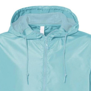 <b>Men's</b> <b>Light</b> Blue Hooded Windproof Quarter-Zip <b>Jacket</b> Casual <b>Summer</b> Outerwear Regular Sleeve Solid Color Polyester Shell - Product Image 3