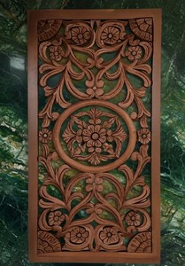 Premium Antique Hand Carved MDF Wood <b>Decorative</b> Long Wall Decal Room Office Home <b>Decor</b> Diwali Traditional Design Wholesale - Product Image 4