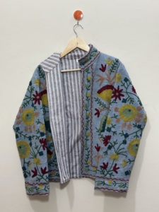 Vintage Embroidered Floral Cotton TNT Jacket Full Sleeve Eco-Friendly Winter Autumn <b>Coat</b> Plus Size Casual Breathable High - Product Image 4